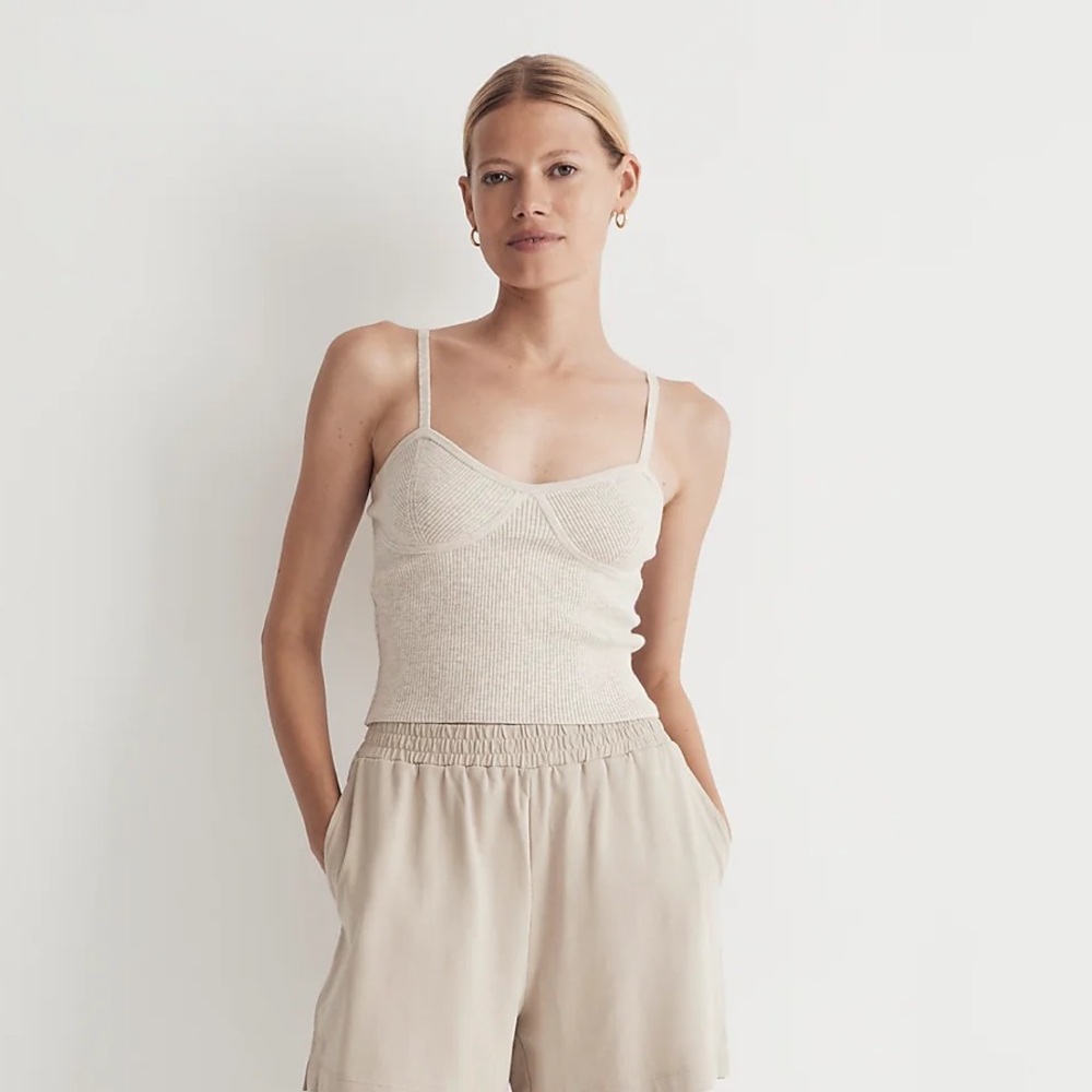 Madewell Corset-Detail Crop Sweater Tank (S)